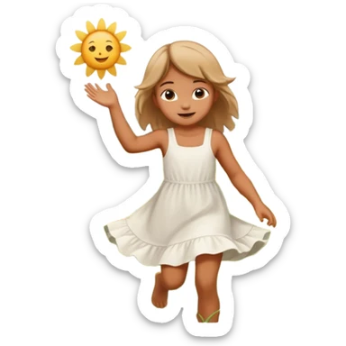 Little girl frolicking in a field sticker
