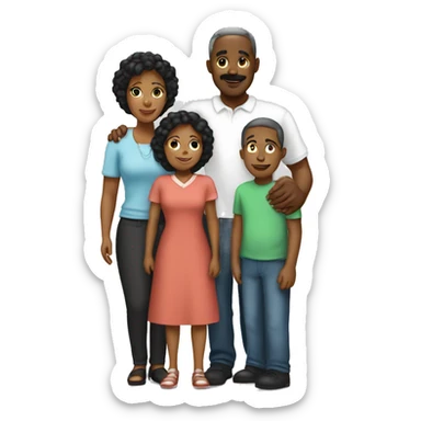 a loving black family with black dad and white mom sticker