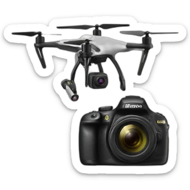 camera with Flash with a drone sticker