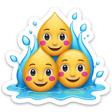 Smily faces with squirts sticker