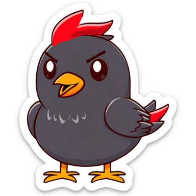 Red bird from Angry Birds game with angry expression sticker