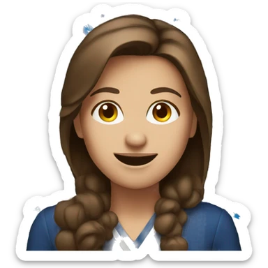 happy brown hair woman patriotic  sticker