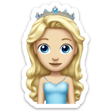 blonde blue eyes princess wearing tiara  sticker
