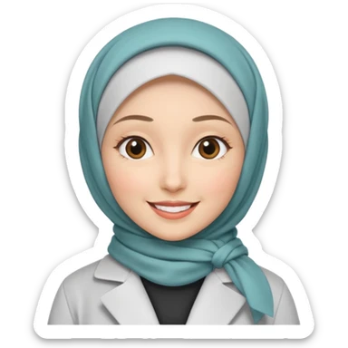 Hijab white coat sticker