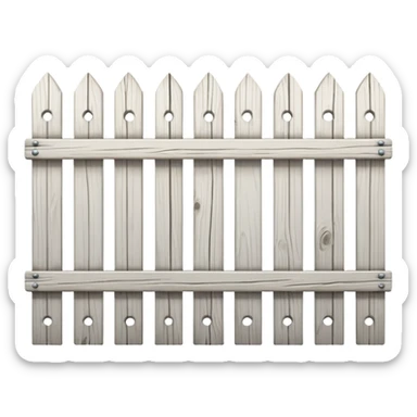 White fence sticker