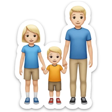 small child standing next to a tall child of same sex sticker