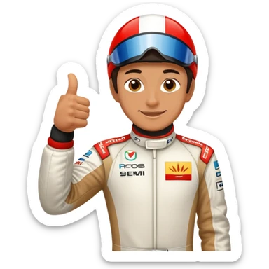 f1 driver gives a Thumbs up sticker