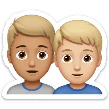 Two boys having a conversation looking at each other. sticker