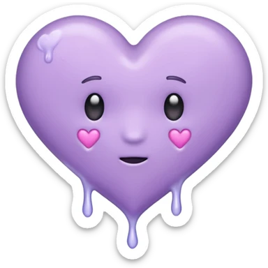 pastel purple dripping heart sticker