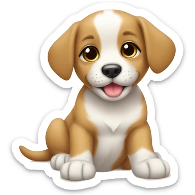 A puppy wishing good morning  sticker