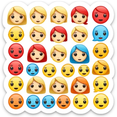 Cute cartoon sticker, simple flat design, bold outline, bright colors, chibi style, expressive face, minimal background, vector style, high contrast, emoji-like, transparent background, sticker pack style sticker