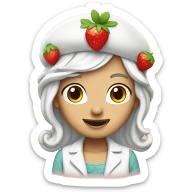 white strawberry shortcake  sticker