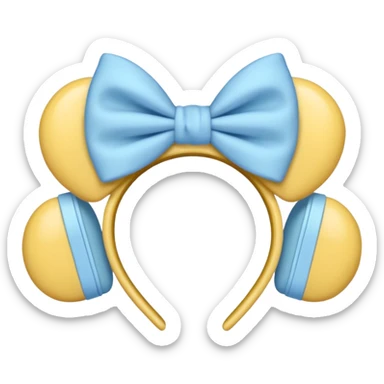 🎧 with pastel blue bows right before the part that covers your ears sticker