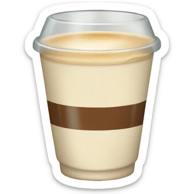 raf coffee in a glass cup no gradient just light cream color sticker