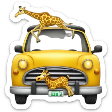 beer glass giraffe in a taxi sticker