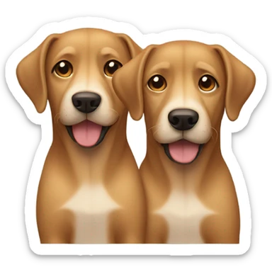 Two light brown dogs sticker
