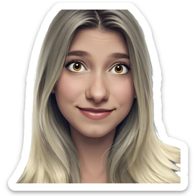 blonde girl smiling portrait sticker