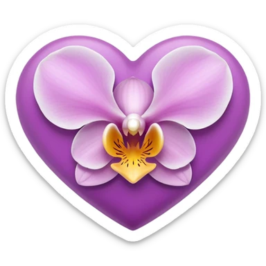 Orchid color heart sticker