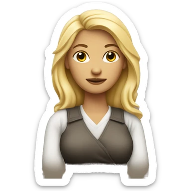 Blonde woman with her arms crossed  sticker