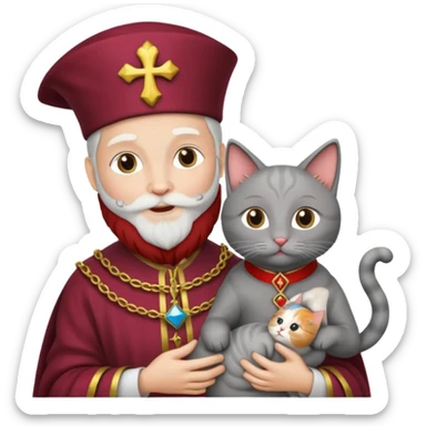 sinterklaas maar hij houd een kat vast sticker