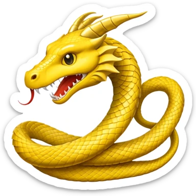 Huge yellow serpent with two wings sticker