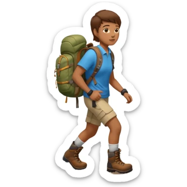 Hiker with backpack facing right sticker