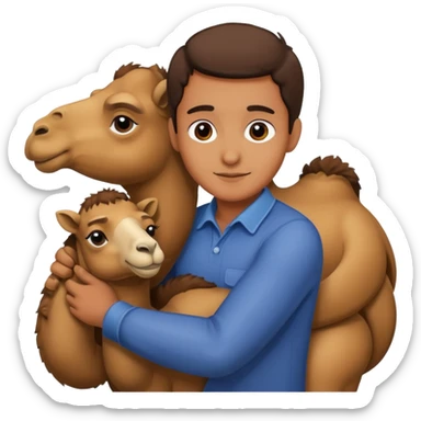 Camel hug sticker