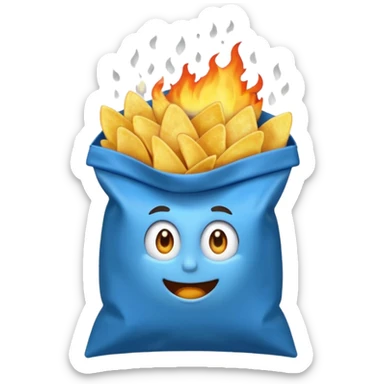Chips blue names fire in abag sticker