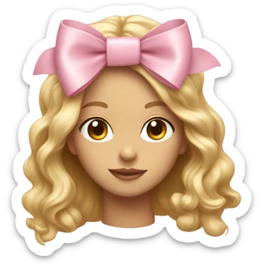 Light pink bow sticker