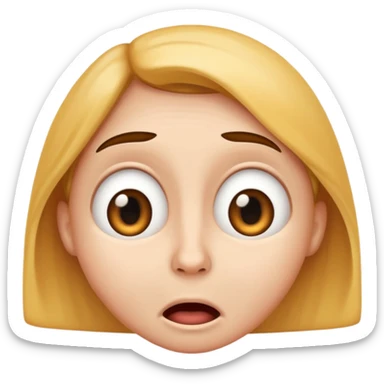 classic emoji style face with wide eyes and trembling mouth, nervous expression sticker