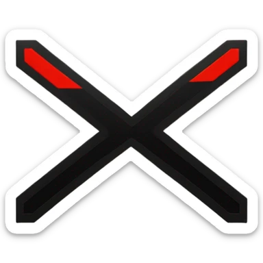 a black and red rectangle with a medium-sized yellow circle in the middle sticker