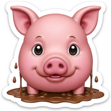 pig eating sticker