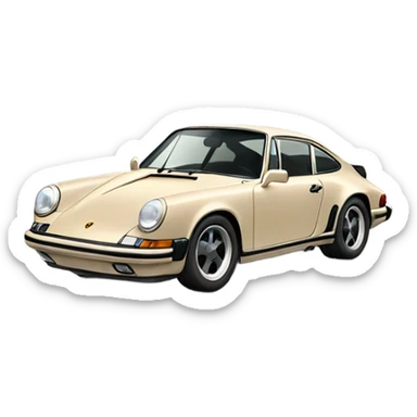 beige porsche 911 from the front sticker