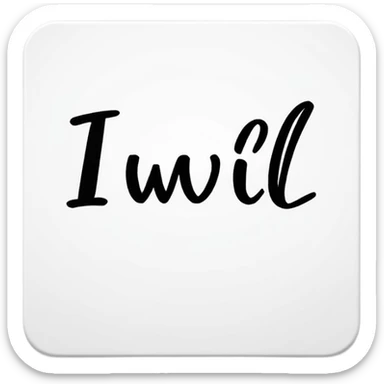 The word “I will” sticker