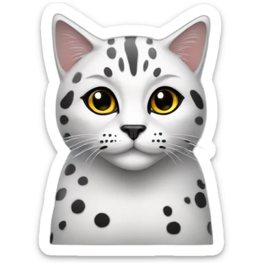 Big white tomcat with black spots sticker