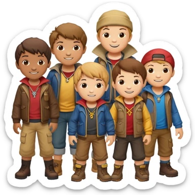 The Goonies group of kids, adventure movie characters sticker
