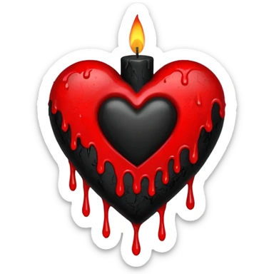 realistic gothic heart with a black candle sticker