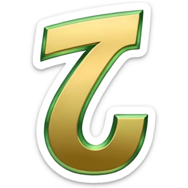 number 7 in golden and green shadows sticker