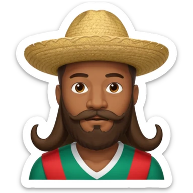 Mbappé avec une longue barbe et une moustache mexicaine  sticker