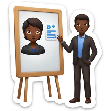 person silhouette standing next to a project board sticker