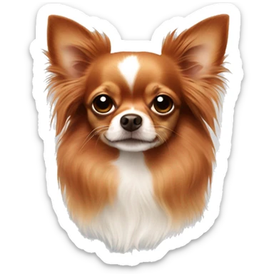 All Red long haired Chihuahua sticker