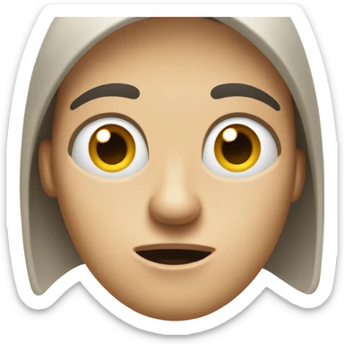 Looking to the top right very scared and nervous sticker