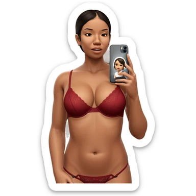girl in lingerie with phone sticker