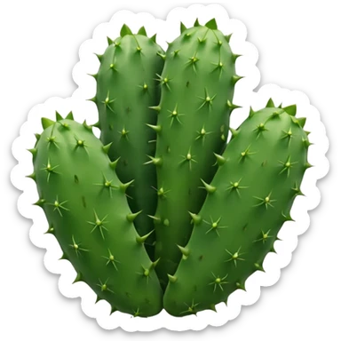 Realistic emoji of a Mexican nopal, without thorns or spines, smooth green surface, juicy and fresh like the kind used for cooking in Mexico. sticker