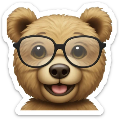 Teddy bear with glasses sticker