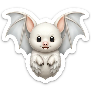 White bat with large wings  sticker