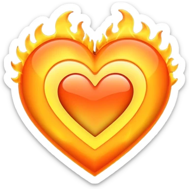 Heart with software flames
 sticker