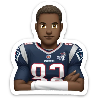 white boy wearing patriots jersey stink cloud sticker