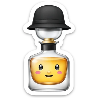 cute perfume emoji with black cap sticker