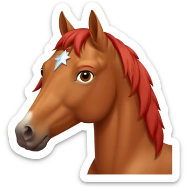 Red dun horse with a small white star between his eyes sticker
